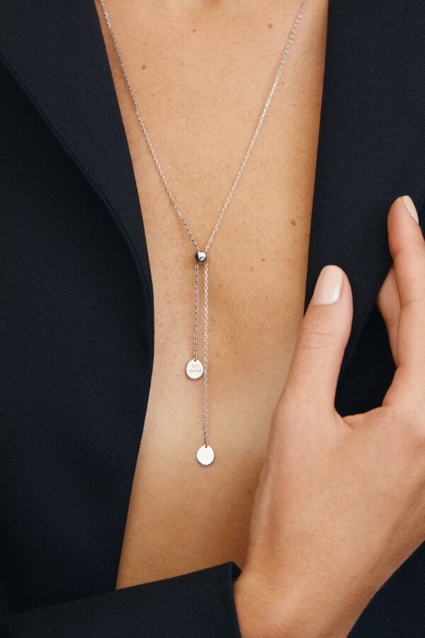 Custom Necklaces Flats Tie Necklace, white gold for a luxurious style