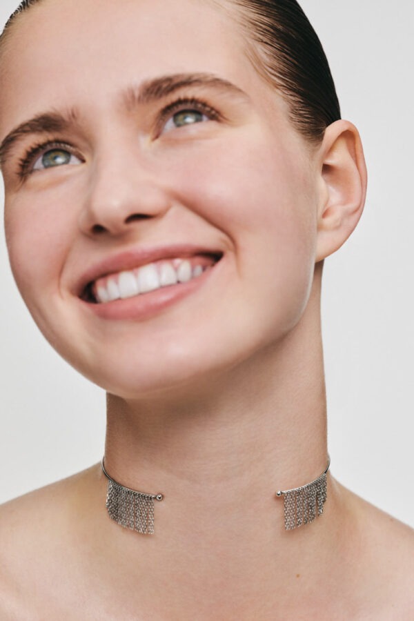 Chokers Chainfall Choker, white gold with a unique touch from Guzema