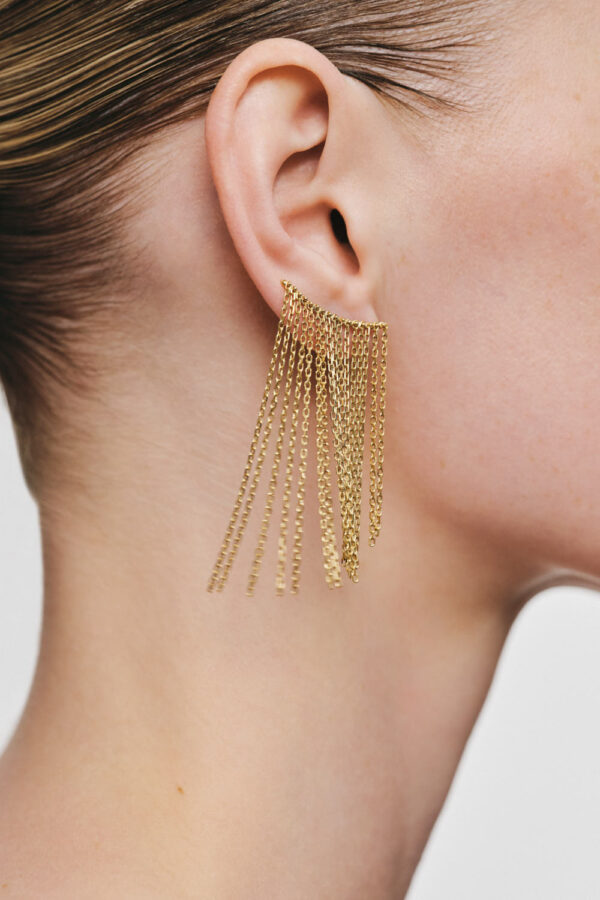 Earrings Mid Chainfall Earrings, yellow gold for stylish and elegant looks