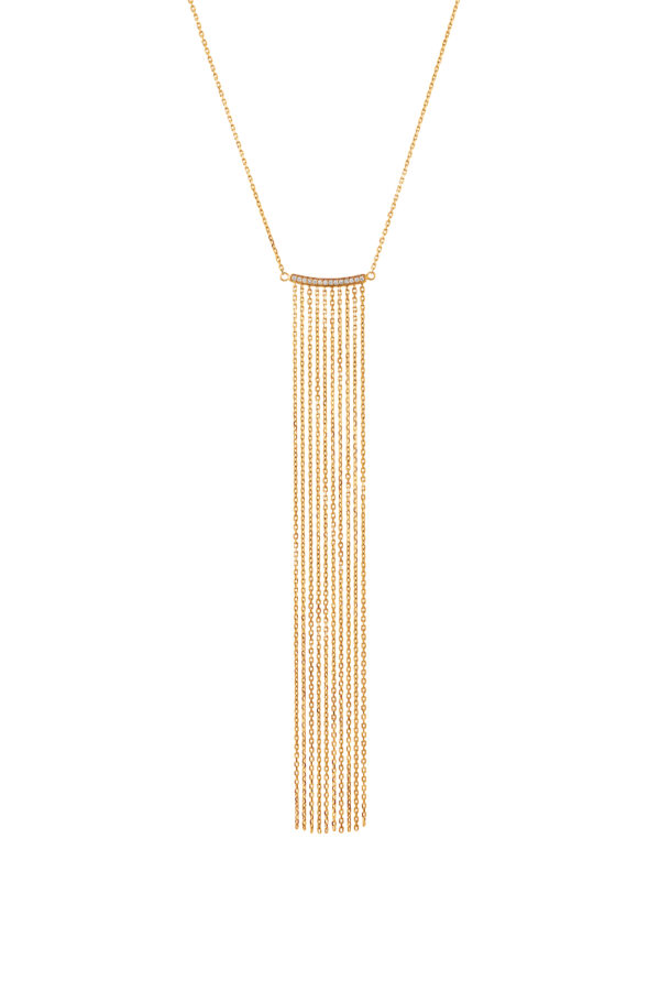 Necklaces Chainfall Necklace, diamonds, yellow gold with fast delivery from Guzema
