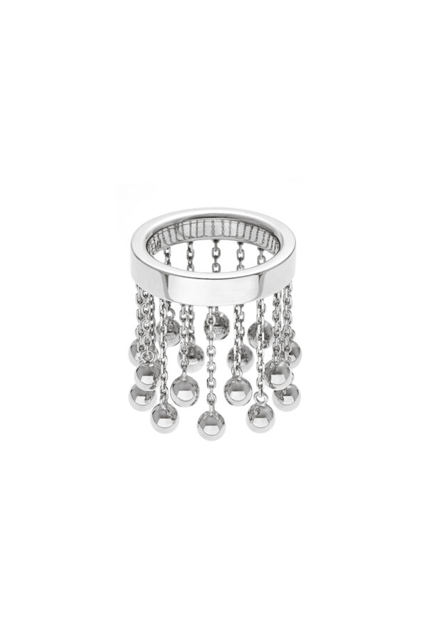 Rings Orbs Chainfall Ring, white gold available online with expert craftsmanship
