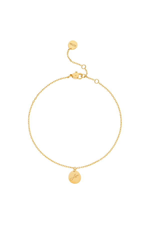 Anklets Love Anklet, yellow gold crafted with high-quality materials
