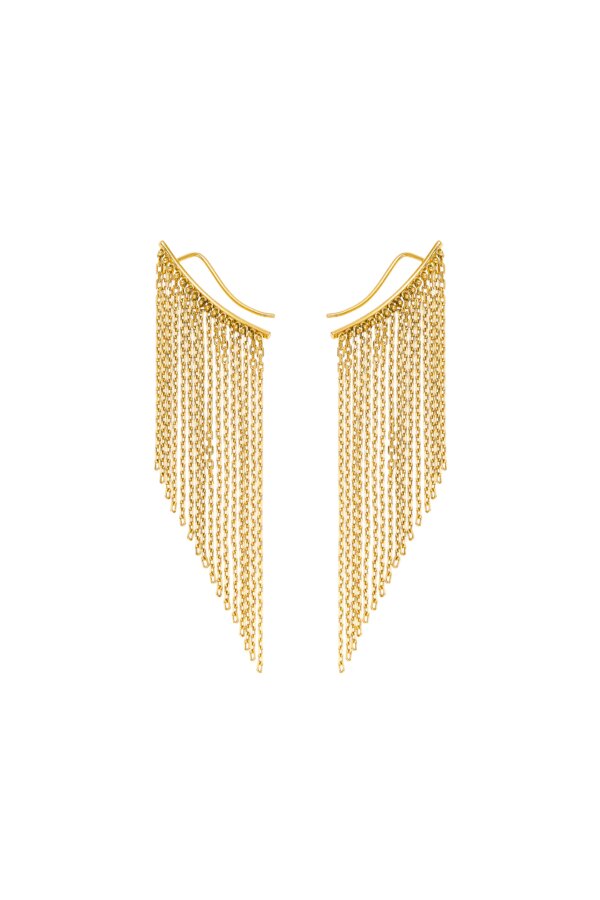 Earrings Mid Chainfall Earrings, yellow gold for a unique and sophisticated look