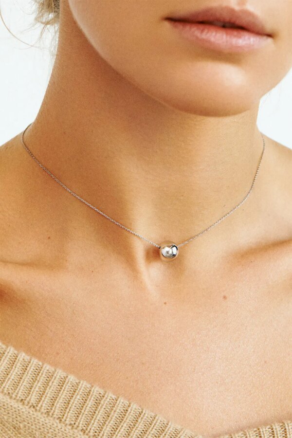 Custom Necklaces Semi-Orb Necklace, white gold for a luxurious style