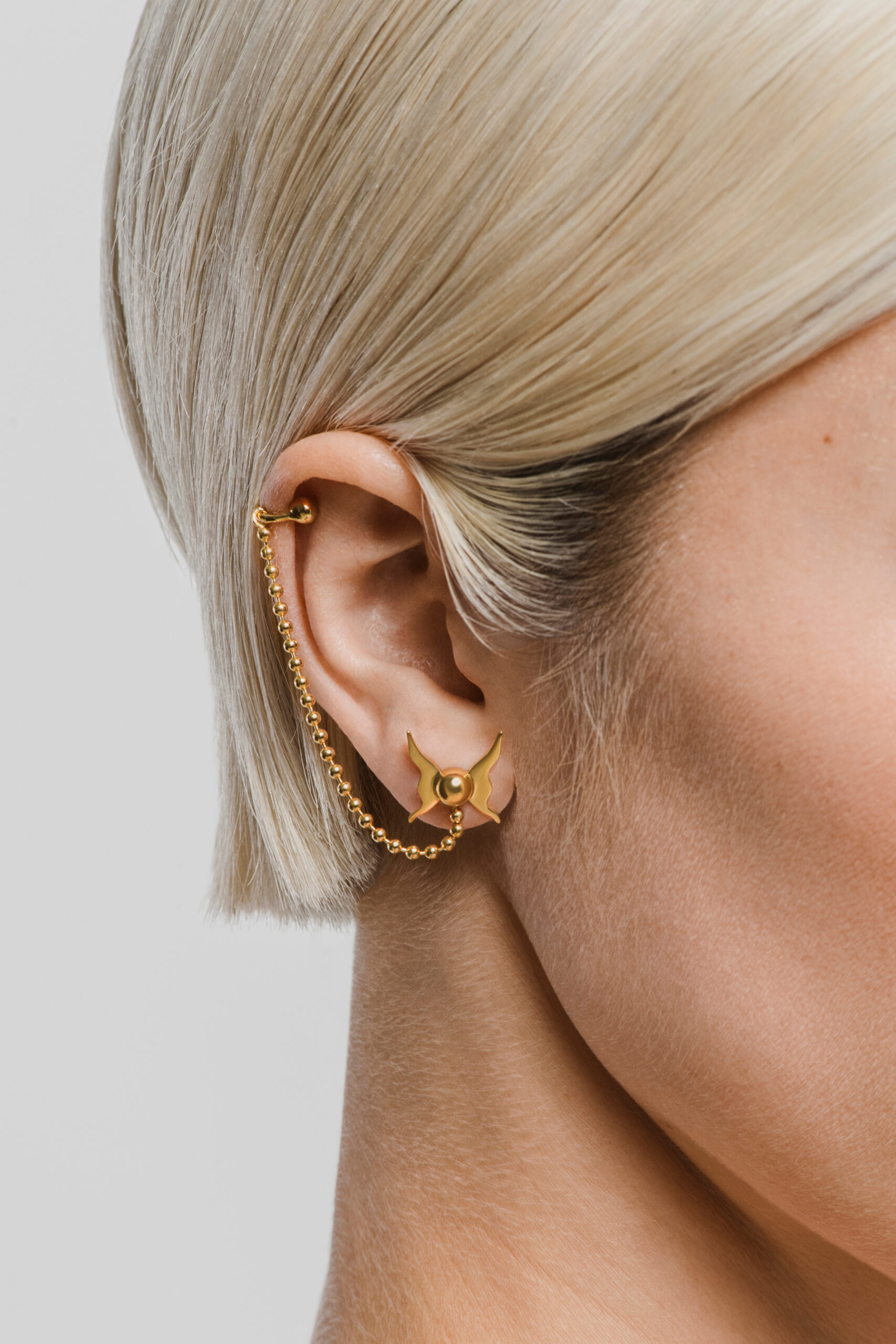 Cuffs Butterfly Cuff-Earring, yellow gold with unique design and fast shipping