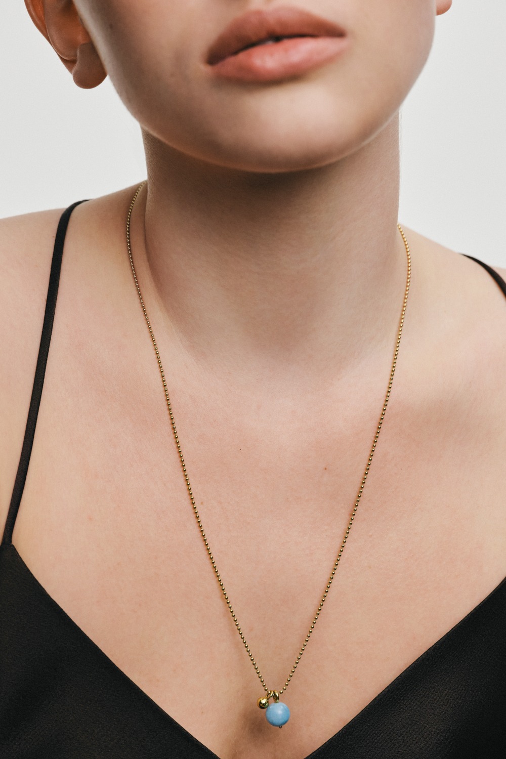 Custom Necklaces Celestial Blue Charm Necklace, yellow gold for a luxurious style