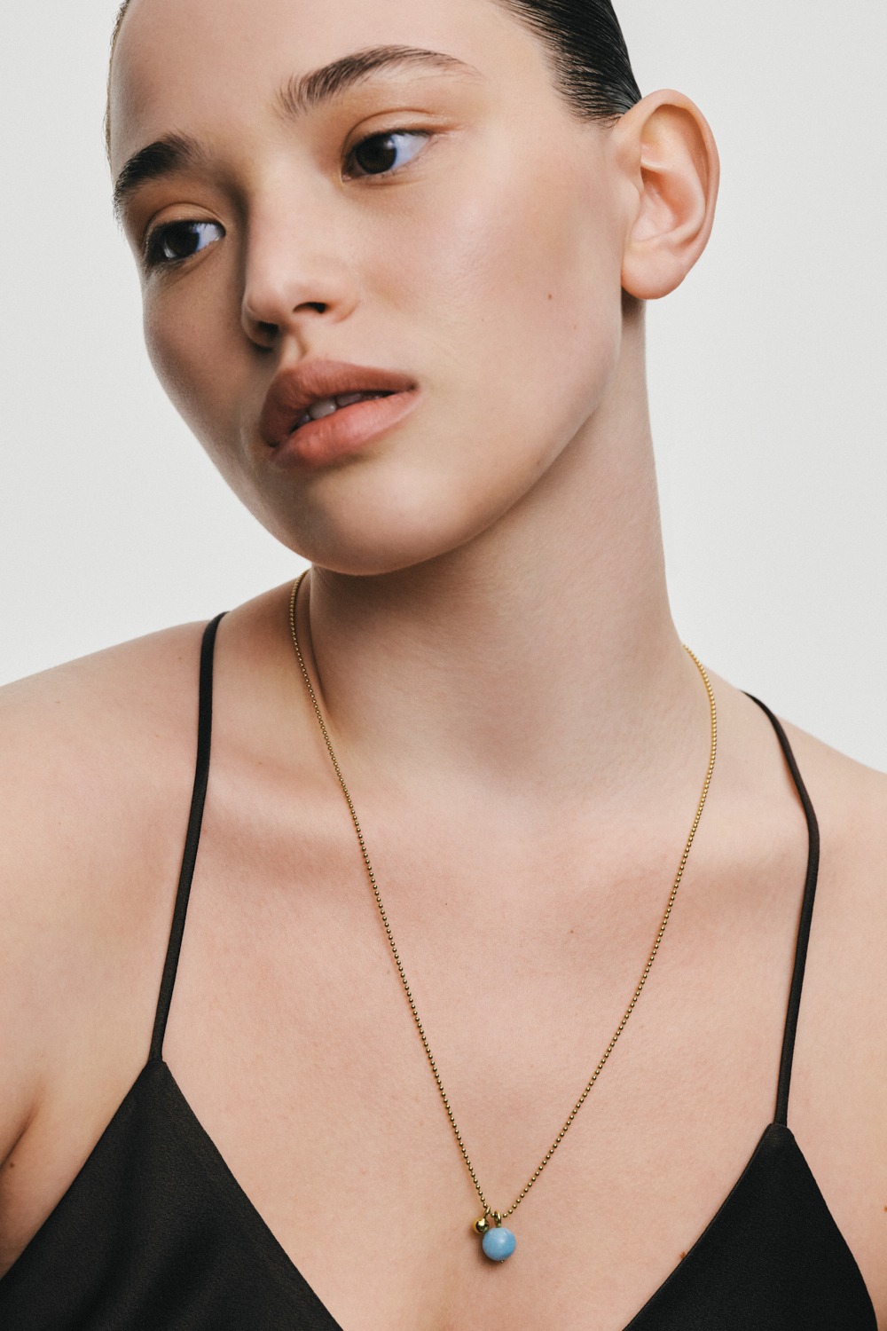 Exclusive Necklaces Celestial Blue Charm Necklace, yellow gold from Guzema