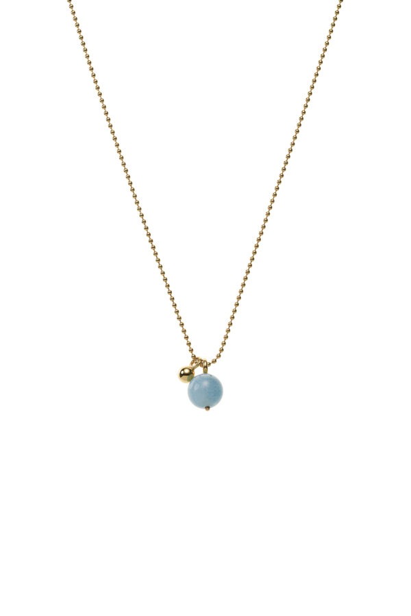 Custom Necklaces Celestial Blue Charm Necklace, yellow gold for a luxurious style