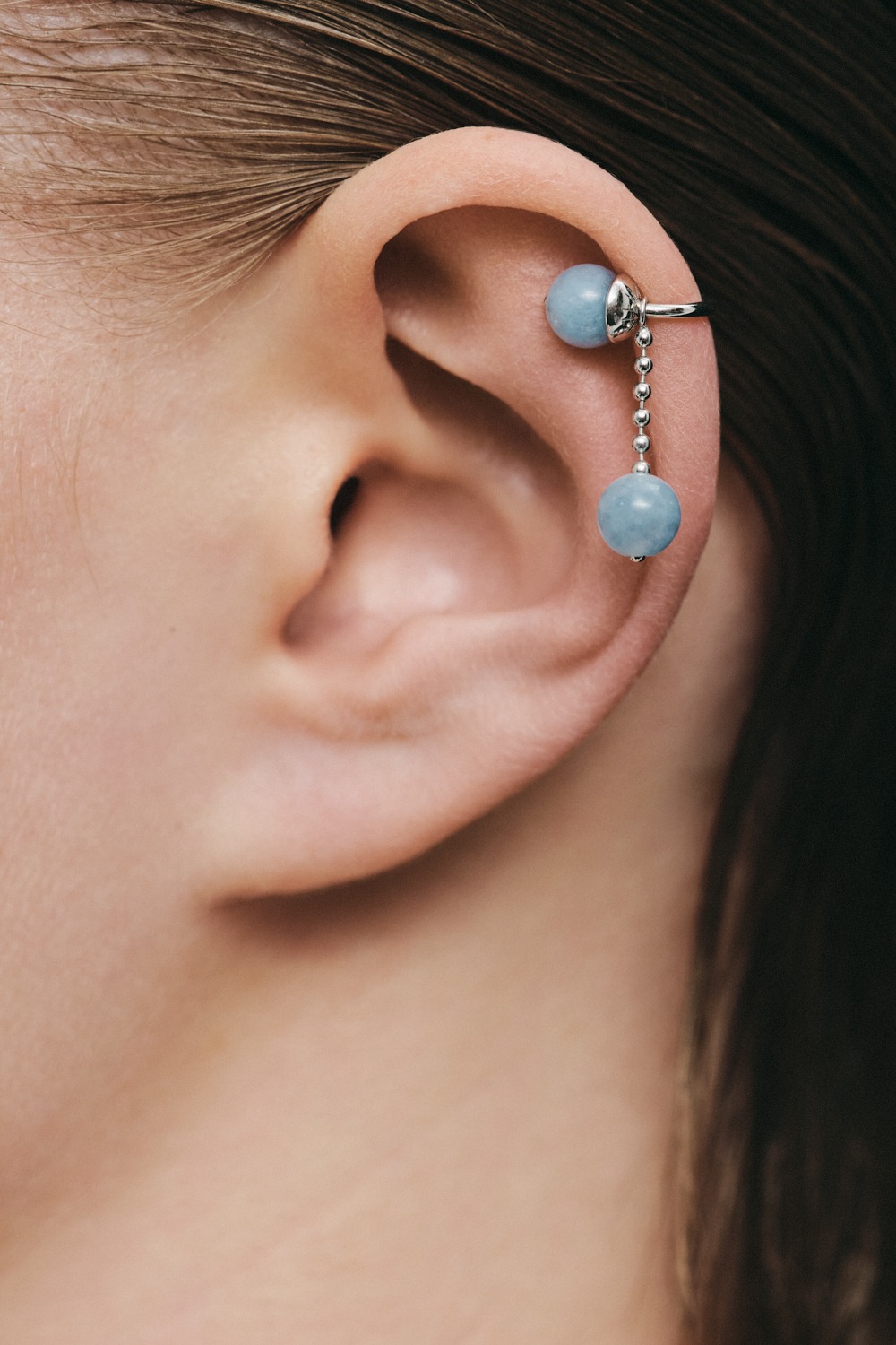 Cuffs Celestial Blue Ear Cuff, white gold with modern design and fast delivery