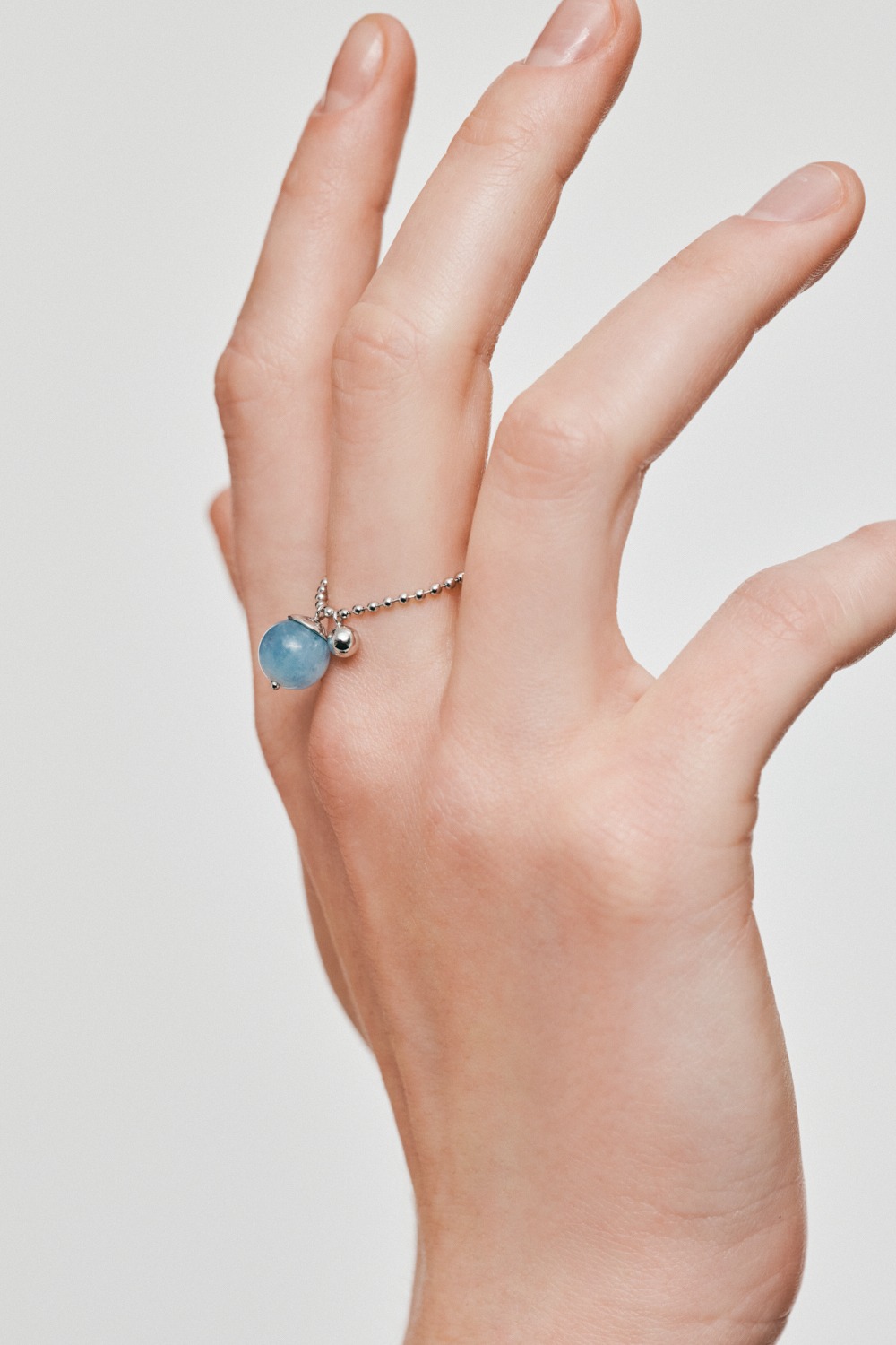 Rings Celestial Blue Charm Ring, white gold with modern design available now
