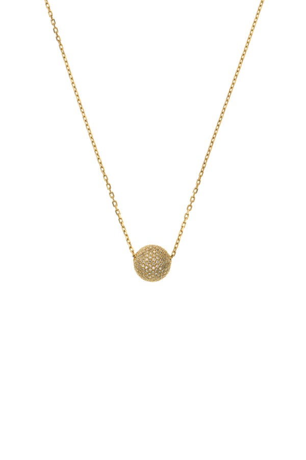 Necklaces Semi-Orb Necklace, diamonds, yellow gold with fast delivery from Guzema