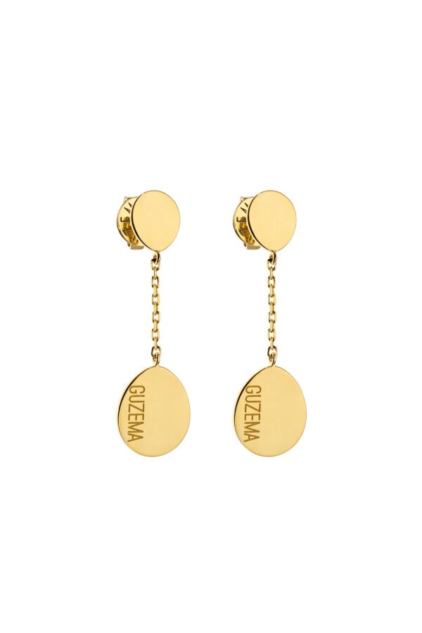 Earrings Flat Drop Earrings, yellow gold for stylish and elegant looks