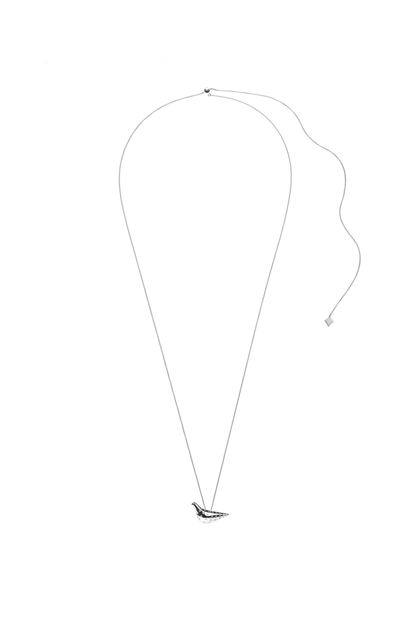 Exclusive Necklaces Bird Girl Pendant with Diamonds, white gold from Guzema