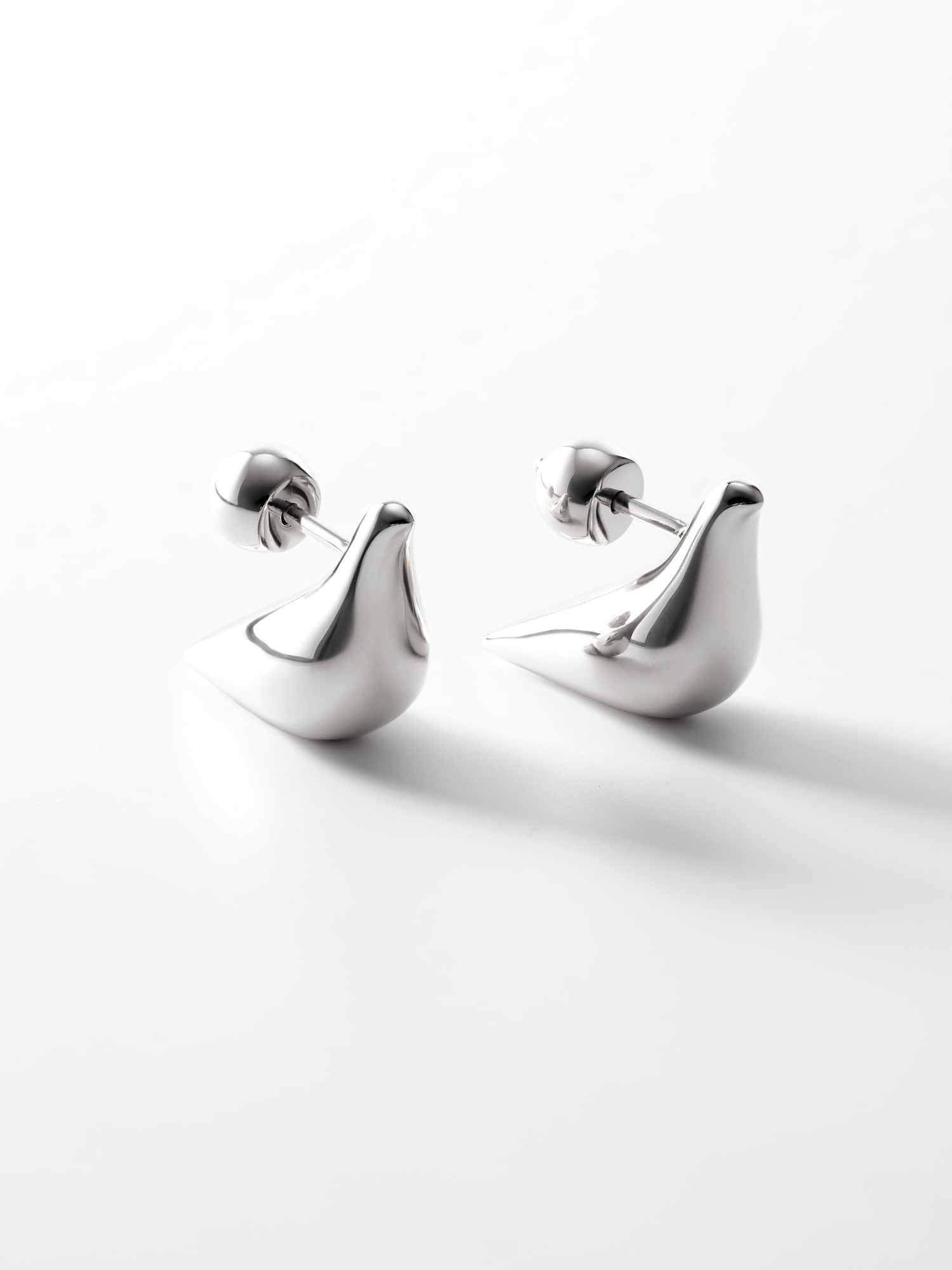 Earrings Bird Girl Stud Earrings, white gold for stylish and elegant looks