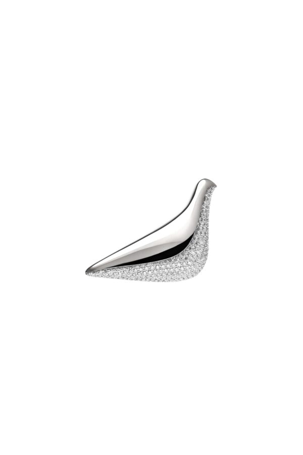 Brooches Bird Girl Brooch, diamonds, white gold for a sophisticated look