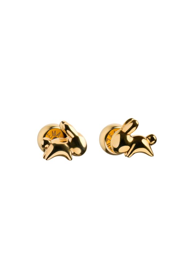 Earrings Rabbit Stud Earrings, yellow gold for stylish and elegant looks