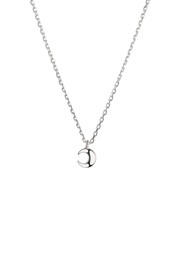Custom Necklaces Mini Moon Pendant, white gold for a luxurious style