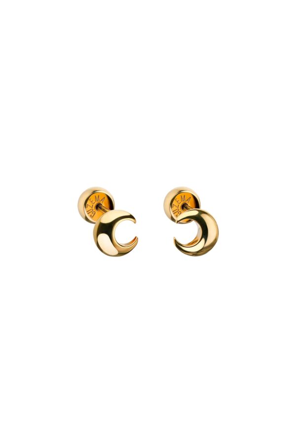 Earrings Mini Moon Stud Earrings, yellow gold for stylish and elegant looks