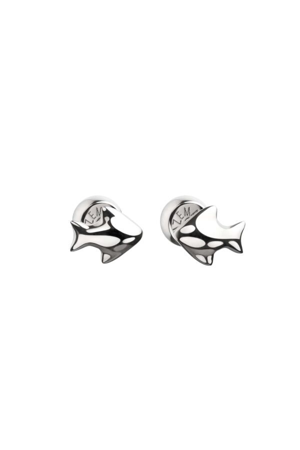 Earrings Fish Stud Earrings, white gold for a unique and sophisticated look