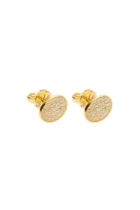 Earrings Flat Earrings, diamonds, yellow gold for a unique and sophisticated look