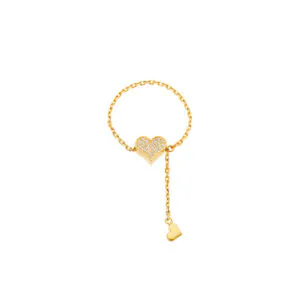 Heart Transformer Ring, diamonds, yellow gold