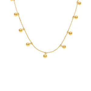 Multi Orbs Necklace, yellow gold