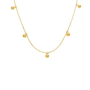 Quintet Orb Necklace, yellow gold