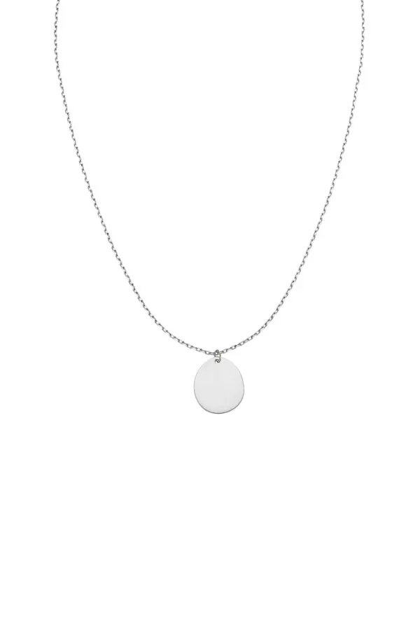 Necklaces Bold Mono Flat Necklace, white gold with fast delivery from Guzema