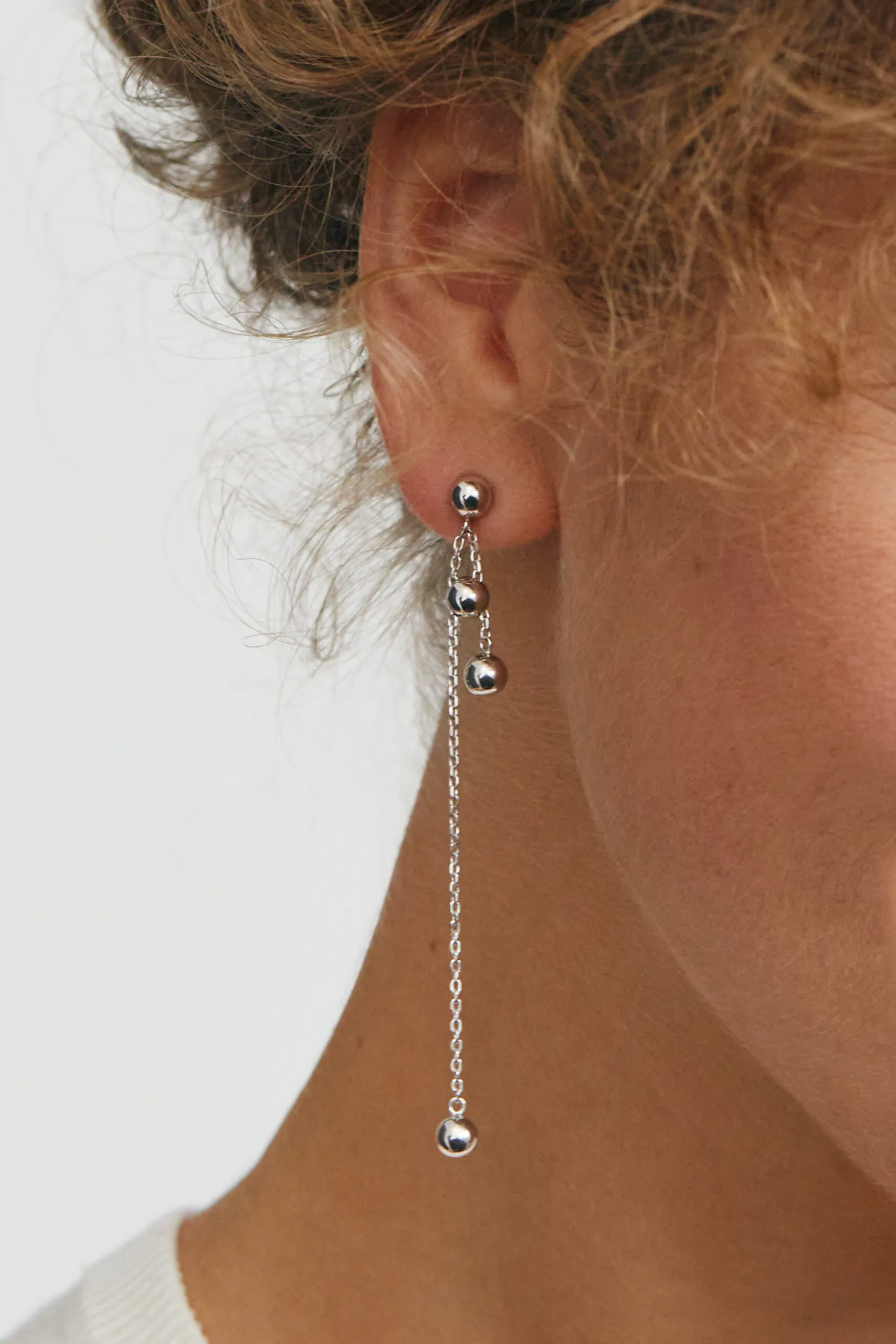 Earrings Orbs Transformer Earrings, white gold for a unique and sophisticated look