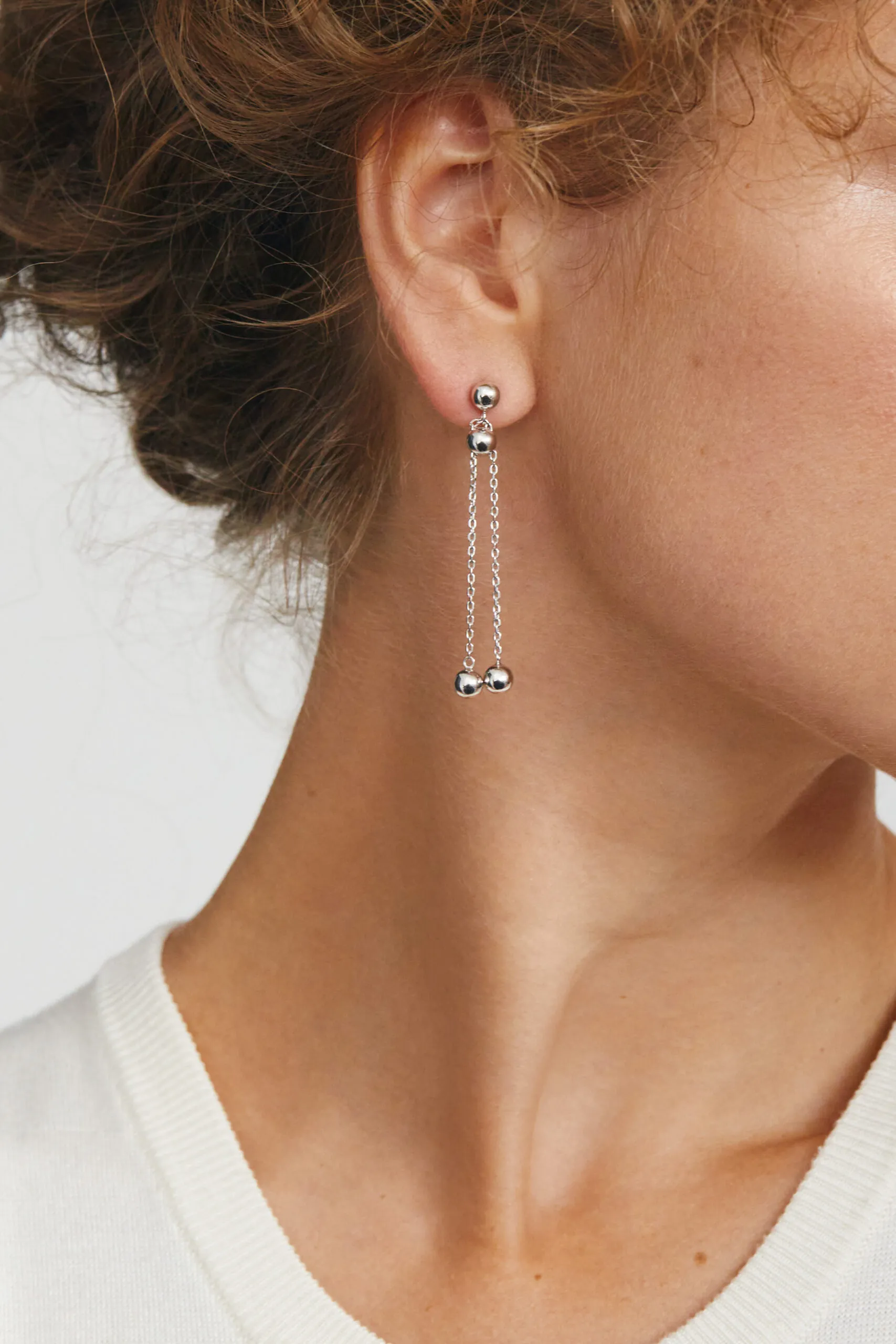 Earrings Orbs Transformer Earrings, white gold for a unique and sophisticated look