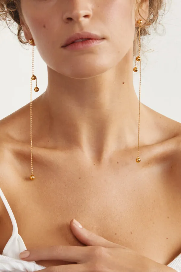 Earrings Orbs Transformer Earrings, yellow gold for stylish and elegant looks