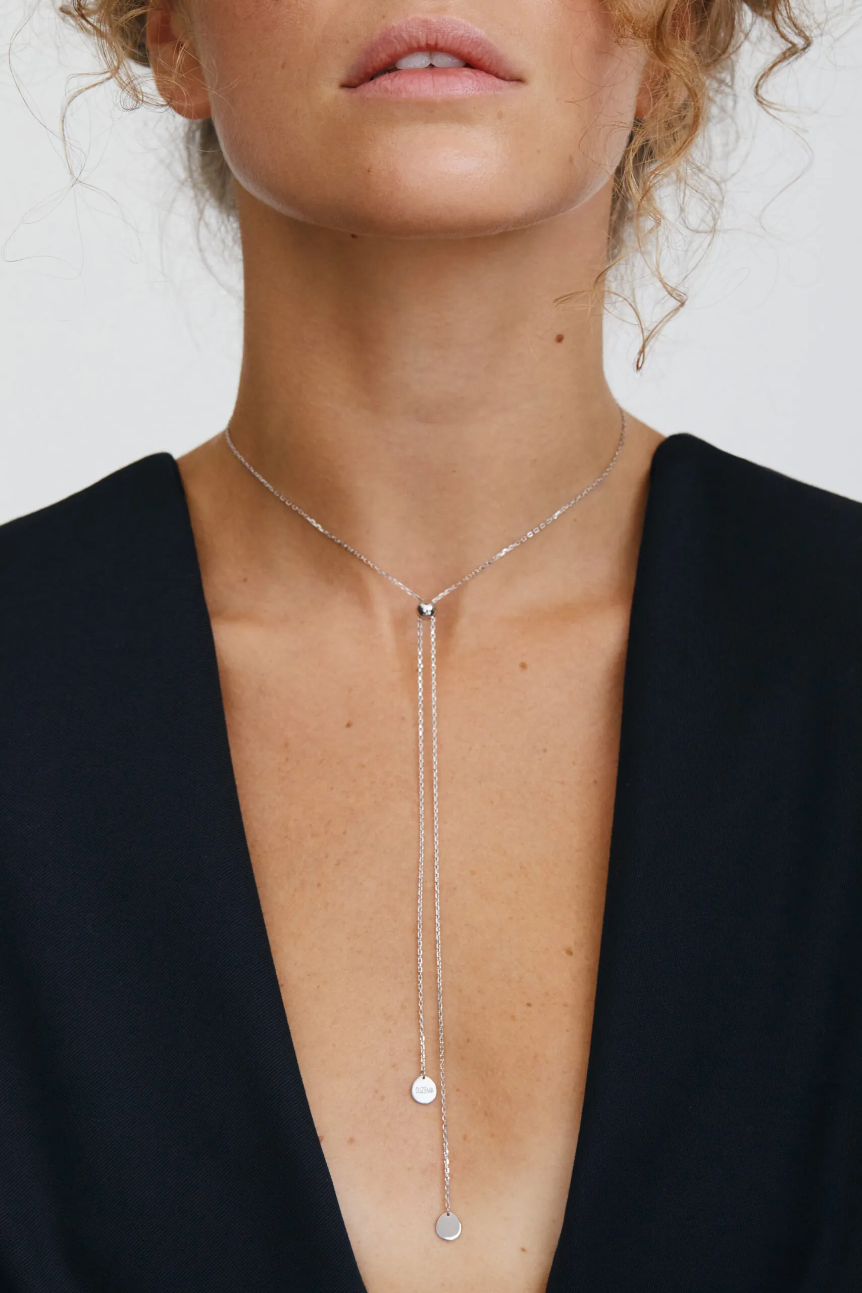 Custom Necklaces Flats Tie Necklace, white gold for a luxurious style