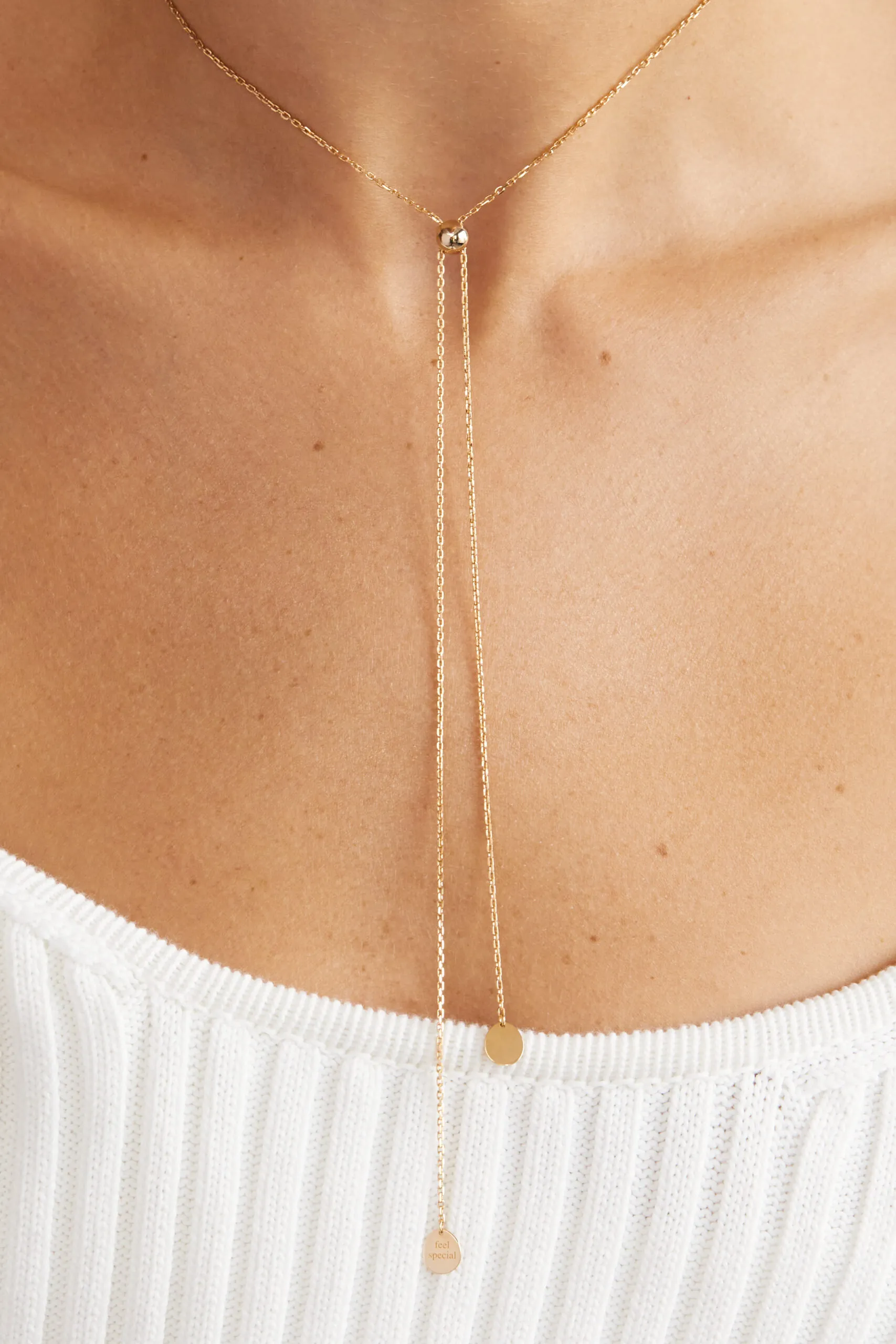 Exclusive Necklaces Flats Tie Necklace, yellow gold from Guzema