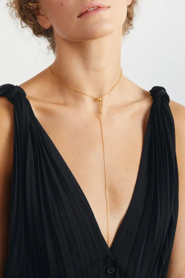 Necklaces Orbs Tie Necklace, yellow gold with fast delivery from Guzema