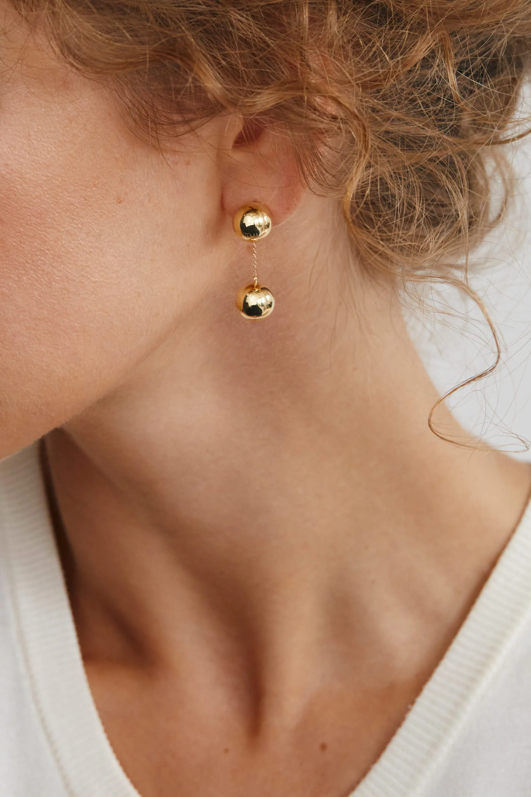 Earrings Duo Orb Earrings, yellow gold for stylish and elegant looks
