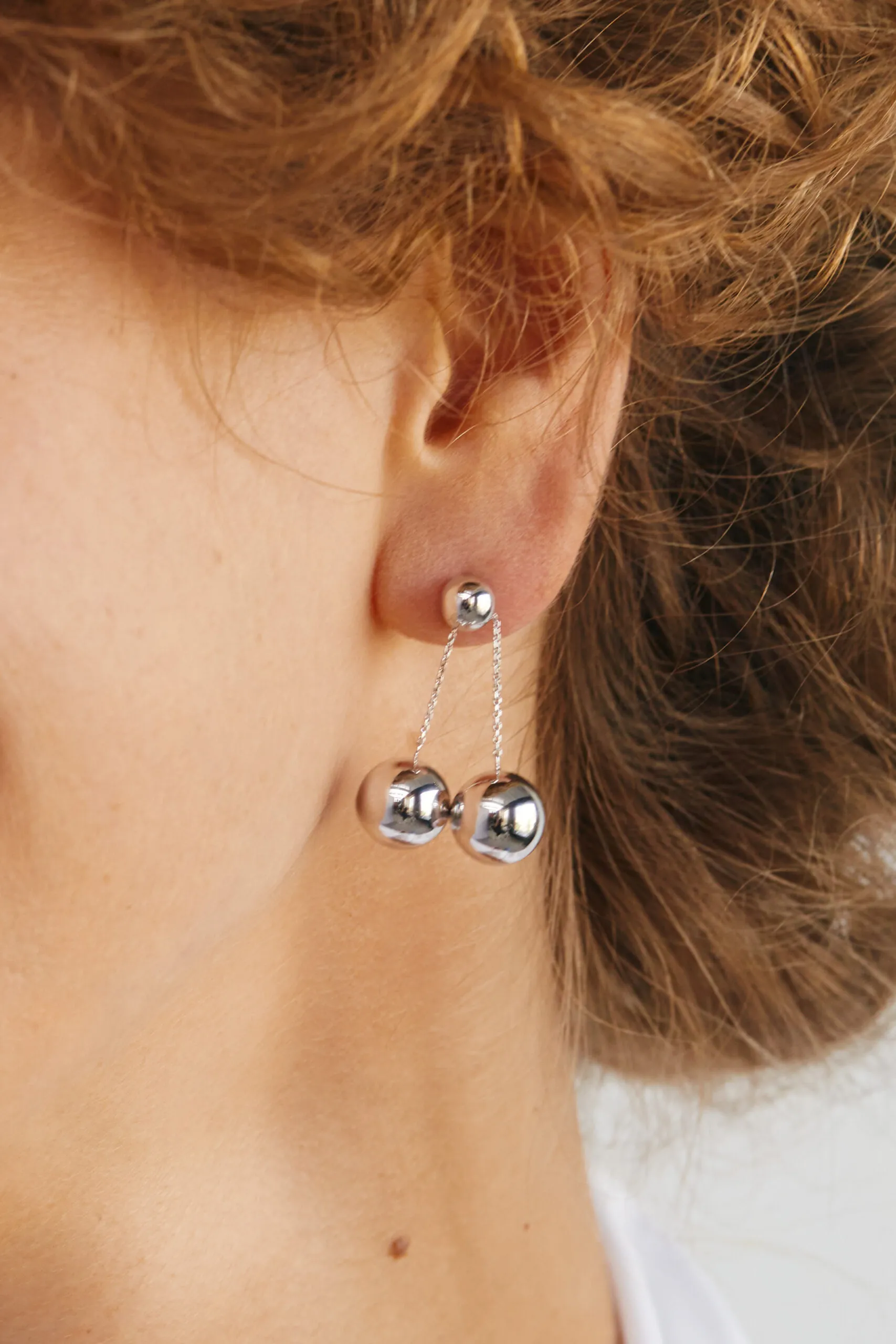 Earrings Orbs Transformer Earrings, white gold for a unique and sophisticated look