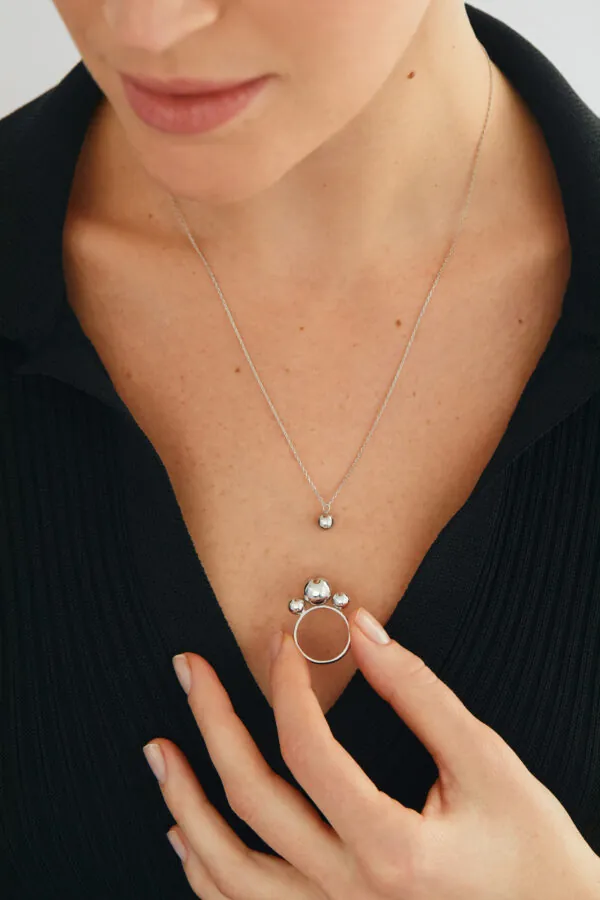 Necklaces Transformer Duo Set, white gold with fast delivery from Guzema