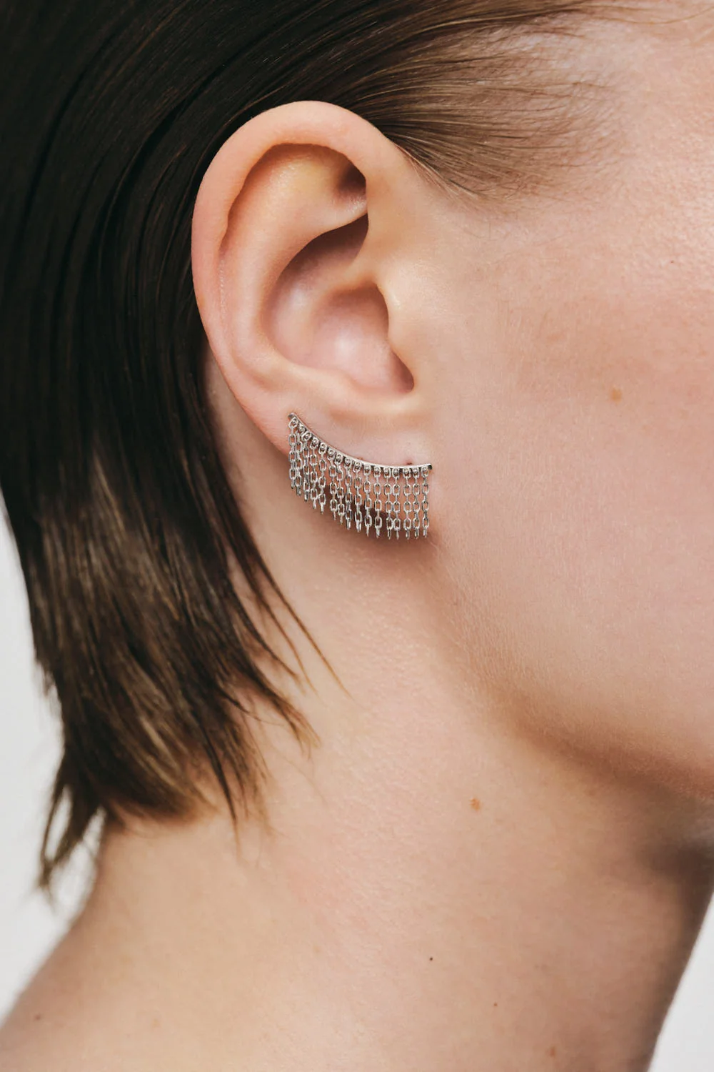 Earrings Short Chainfall Earrings, white gold for stylish and elegant looks