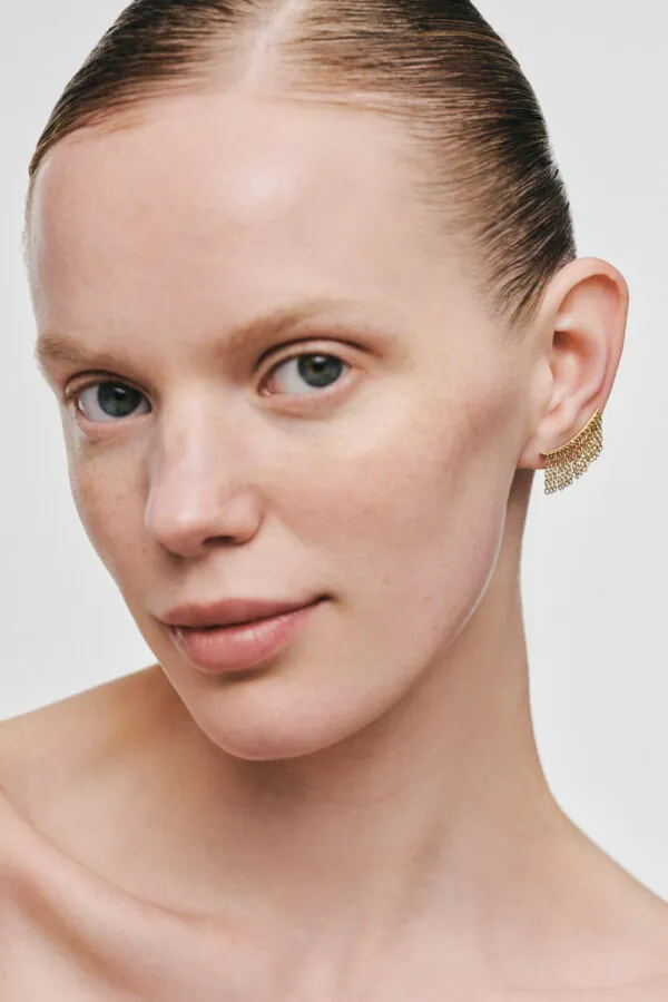 Earrings Short Chainfall Earrings, yellow gold for stylish and elegant looks