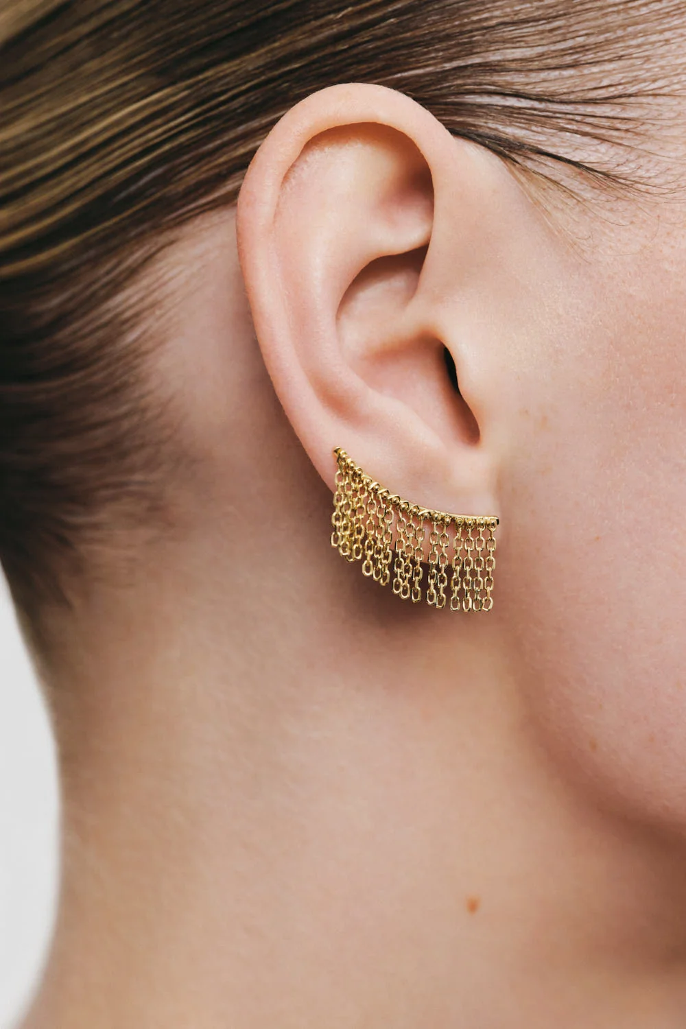 Earrings Short Chainfall Earrings, yellow gold for a unique and sophisticated look