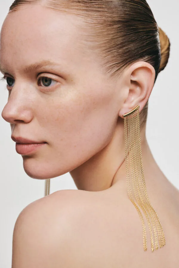 Earrings Chainfall Earrings, yellow gold for a unique and sophisticated look