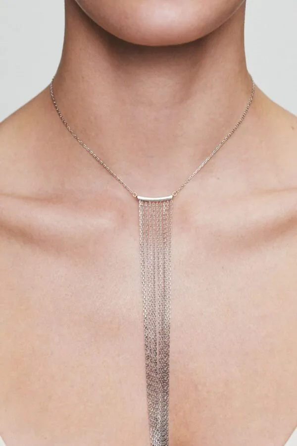 Custom Necklaces Chainfall Necklace, white gold for a luxurious style