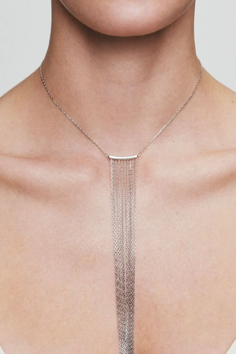 Custom Necklaces Chainfall Necklace, white gold for a luxurious style
