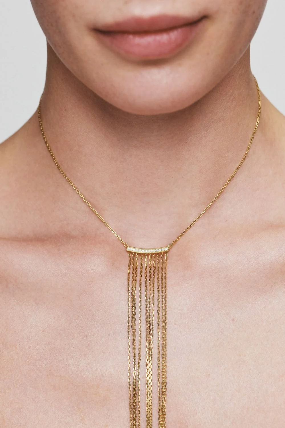 Exclusive Necklaces Chainfall Necklace, diamonds, yellow gold from Guzema