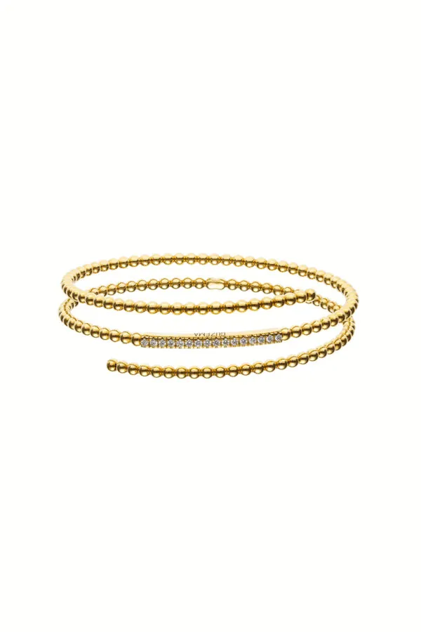 Bracelets Triple Spiral Bracelet, diamonds, yellow gold with high-end craftsmanship from Guzema