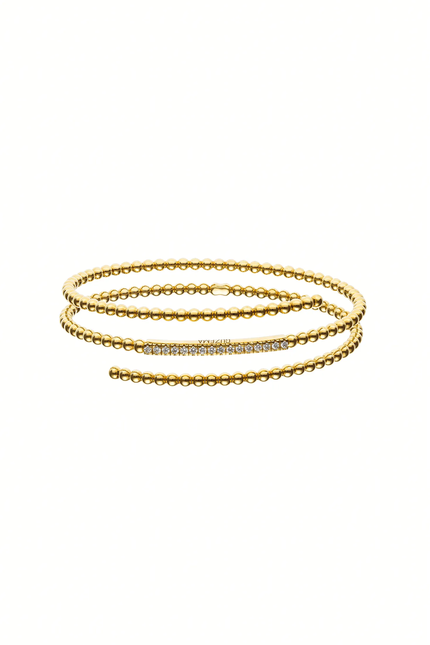 Bracelets Triple Spiral Bracelet, diamonds, yellow gold with high-end craftsmanship from Guzema