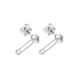 Pin Earrings, white gold