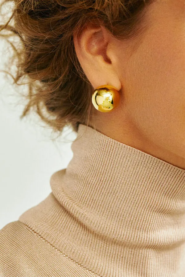 Earrings Bold Orbs Earrings, yellow gold for stylish and elegant looks