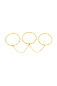 Rings Trio Band Ring, yellow gold with modern design available now