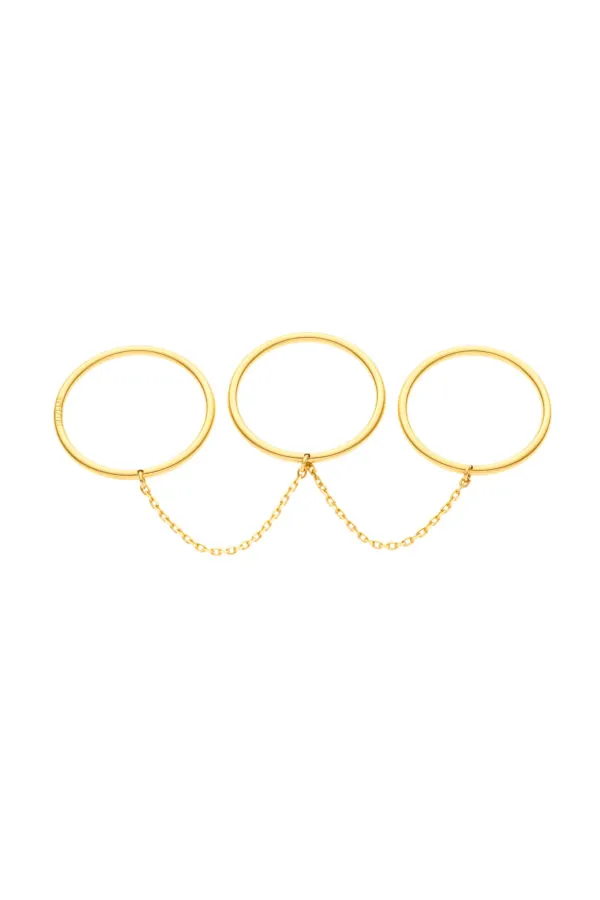 Rings Trio Band Ring, yellow gold with modern design available now
